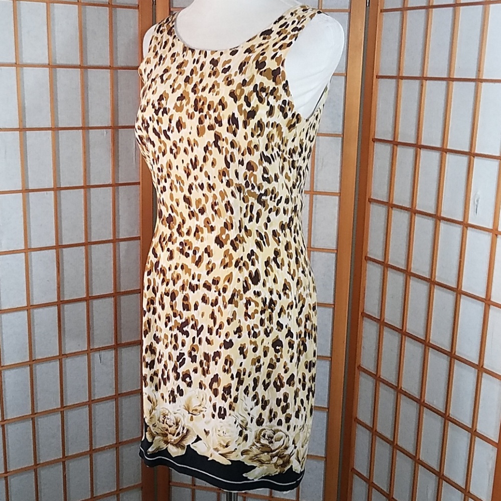 Silk leopard print dress